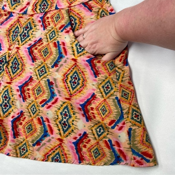 NEW! Band Of Gypsies Romper Large Rainbow Psychedelic Boho Adjustable Straps - Picture 3 of 16